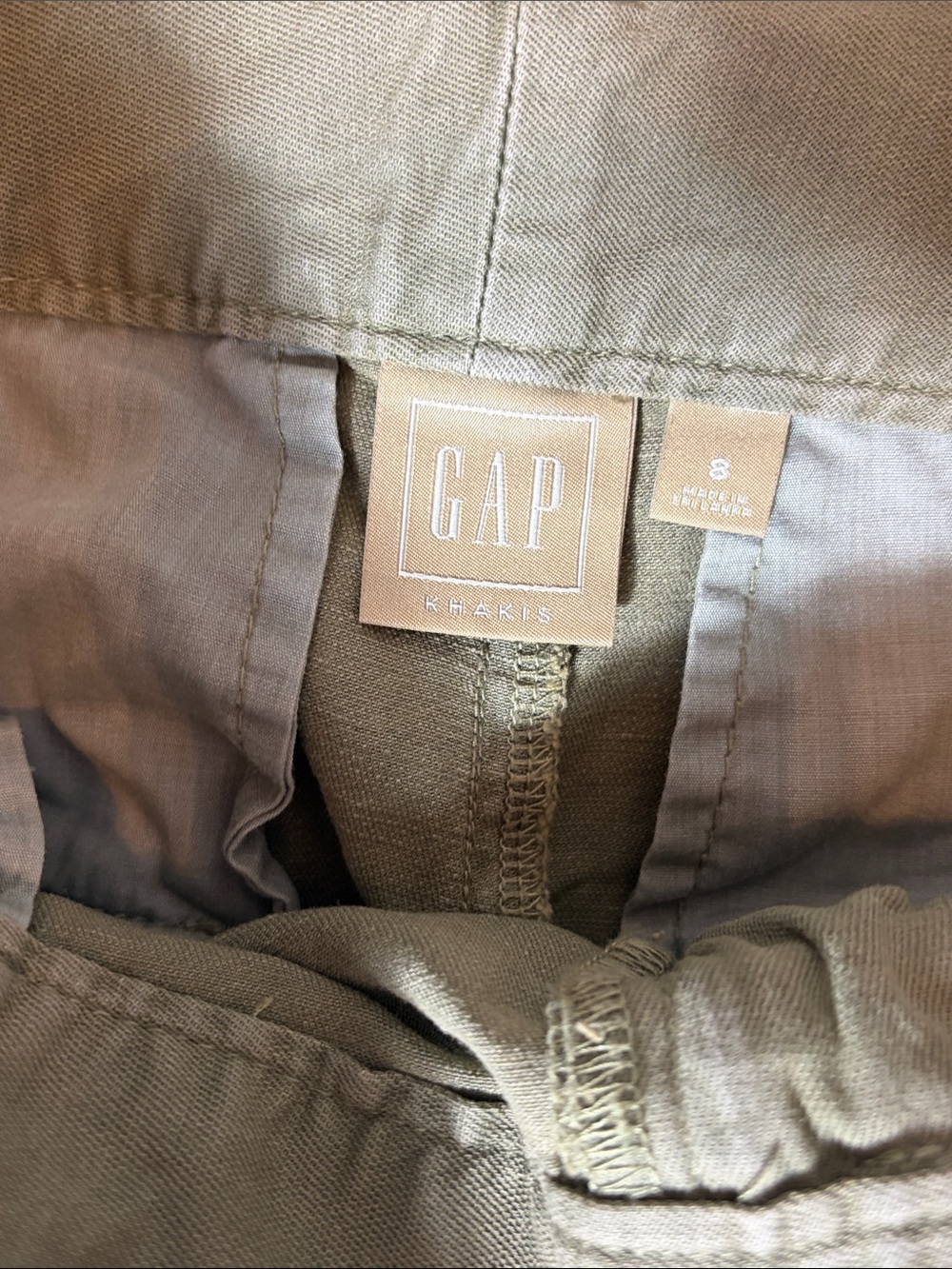 GAP Khakis Olive Green Tie Waist Ankle Pants Women’s Size 8 - Picture 4 of 5